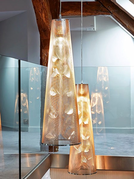 Bespoke wave chandelier in stainless steel