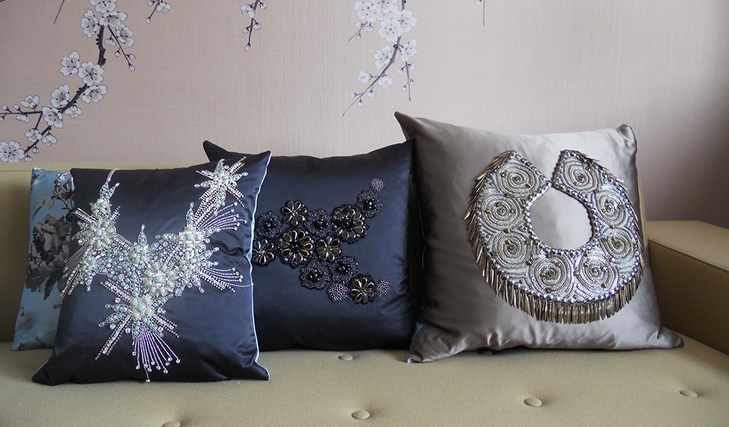 Designer silk satin cushions