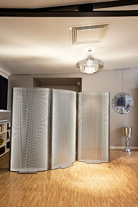 Stainless steel, brass or silver mirror screens
