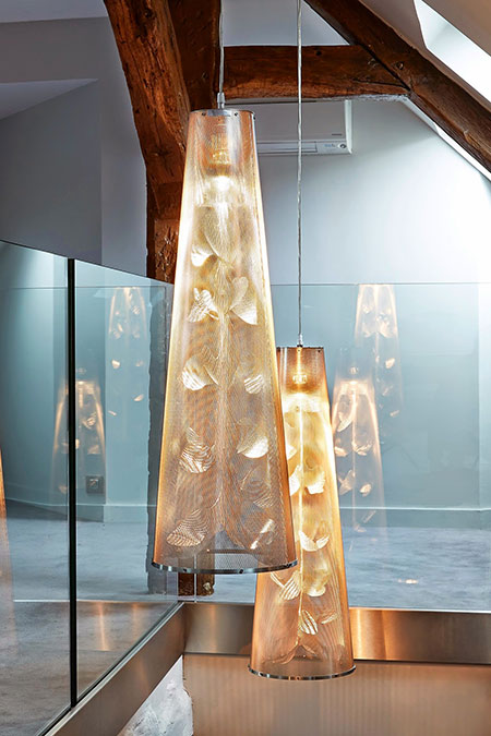 Bespoke wave chandelier in stainless steel
